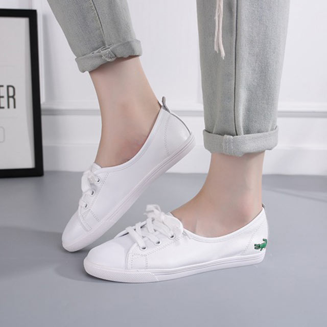 头层牛皮魔术贴小白鞋