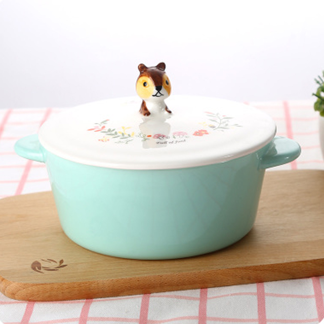 创意卡通带盖泡面碗