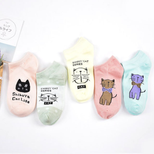 韩国可爱薄款袜子5双