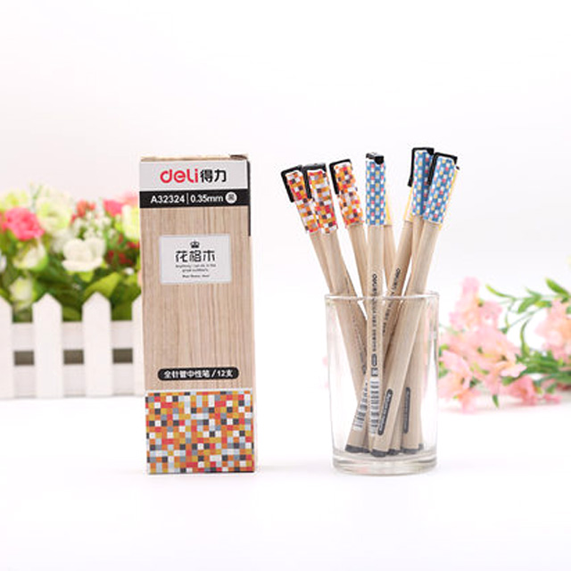 得力全针管中性笔12支/盒