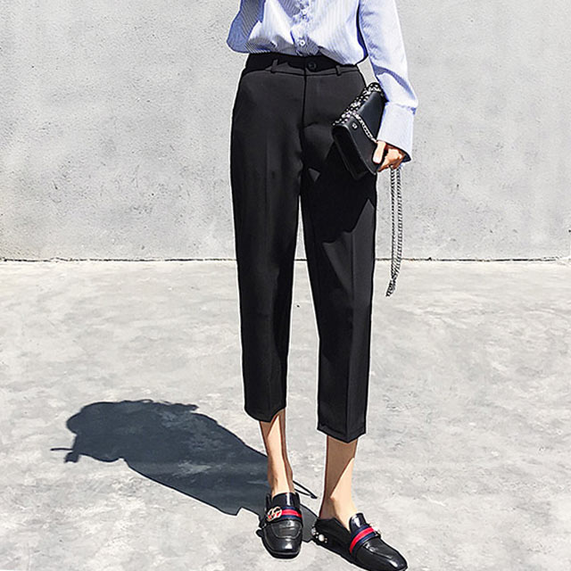 休闲九分西装裤