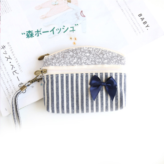 布艺森女小清新拉链零钱包