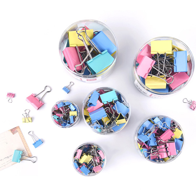 得力彩色燕尾夹