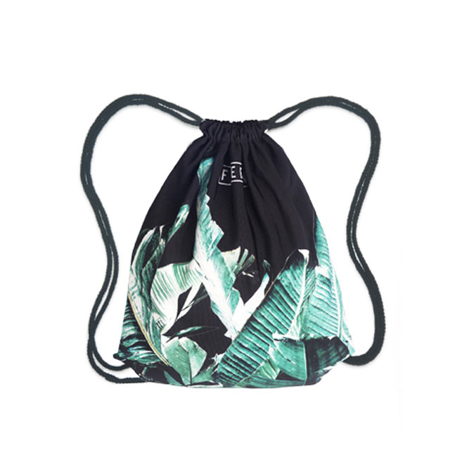 原创设计芭蕉叶印花束口袋