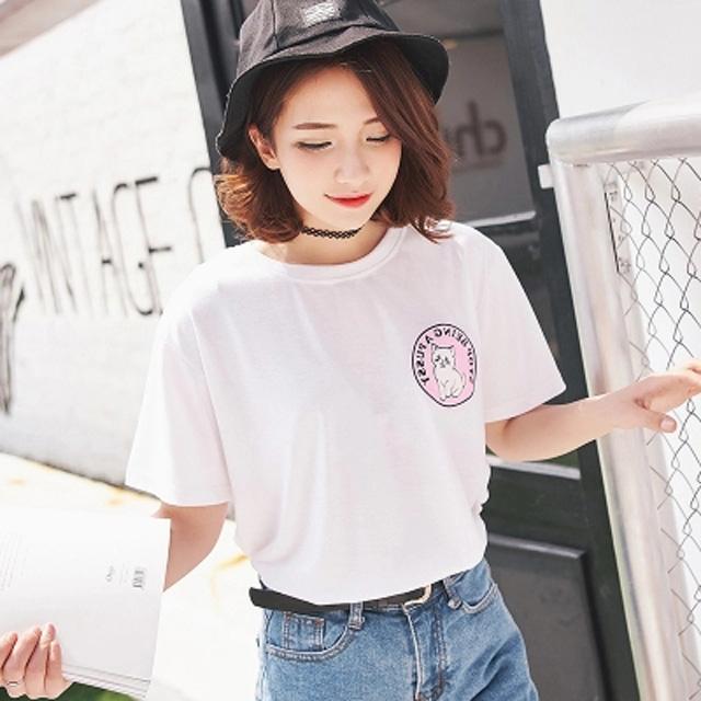 街头BF风可爱猫咪T恤