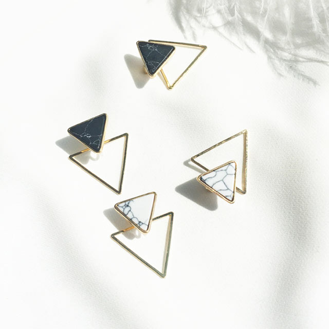 几何三角形耳夹无耳洞耳饰