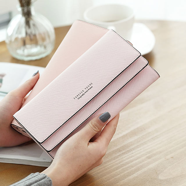 十字纹二折大容量多卡位钱包