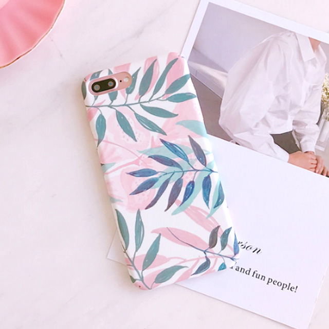 日韩风小清新叶子苹果手机壳
