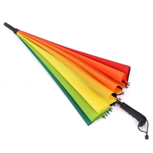 直杆彩虹长柄雨伞