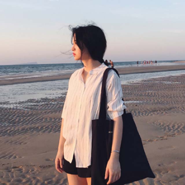 纯色字母黑色布袋帆布包