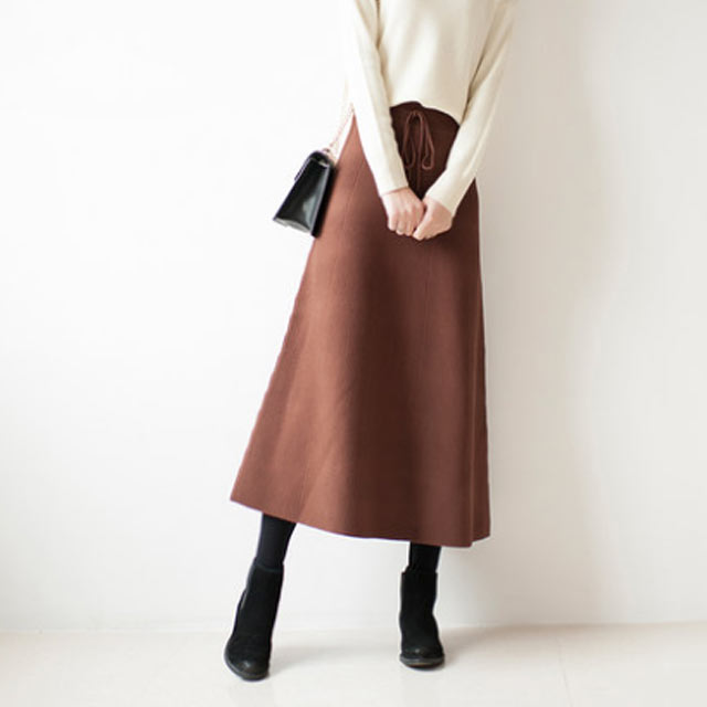 中长款针织半身裙