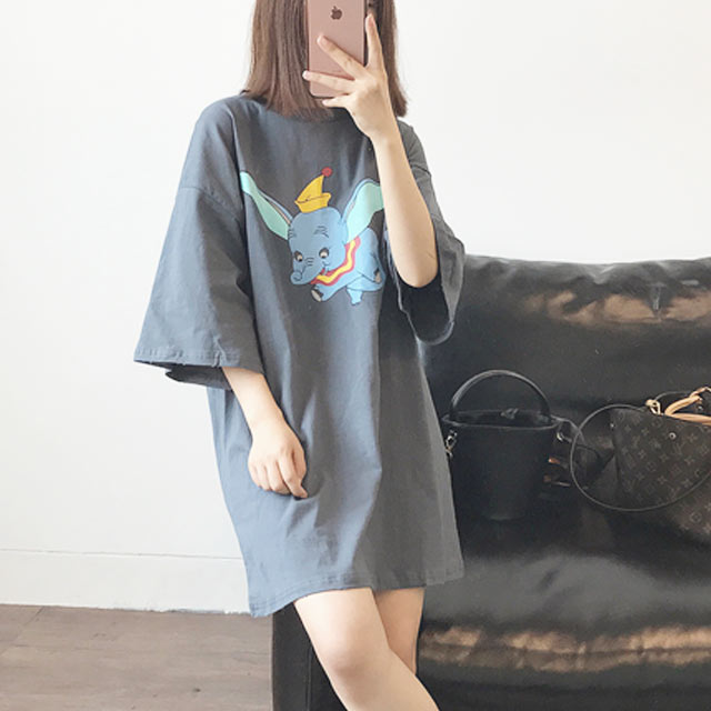 宽松长款打底T恤