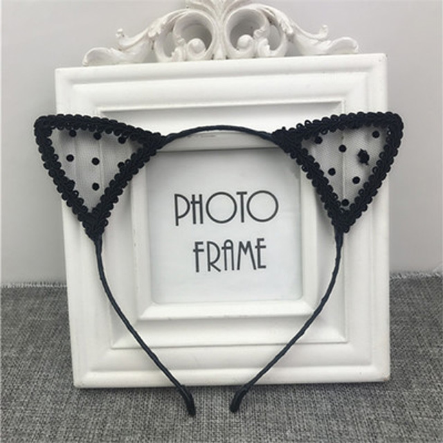 俏皮可爱蕾丝猫耳朵发箍