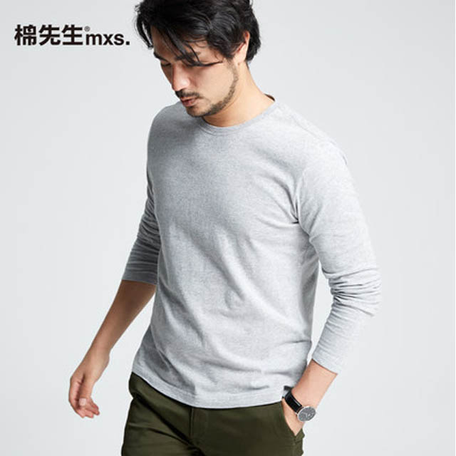 棉先生纯棉t恤圆领打底衫 