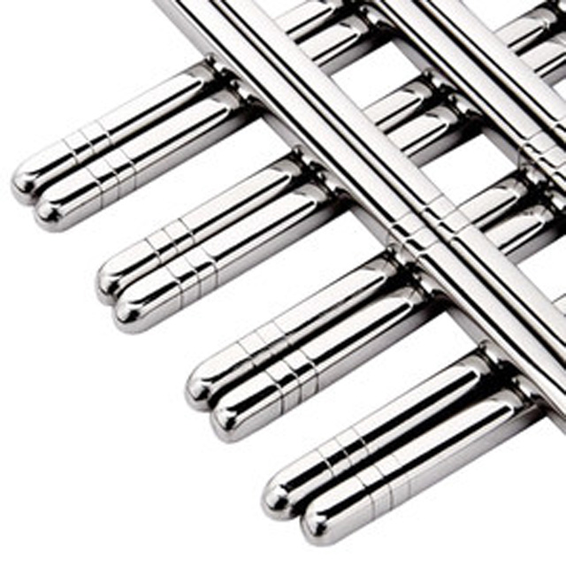 家用防滑不锈钢筷子10双