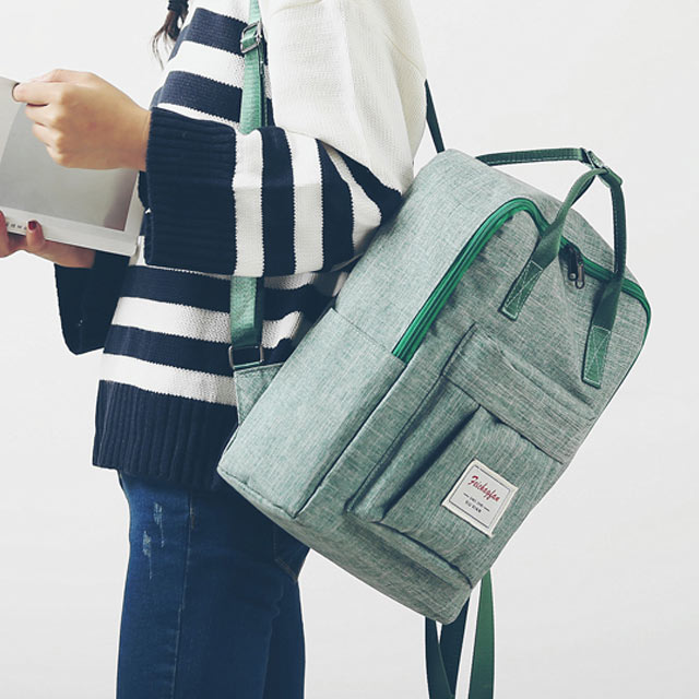 韩版帆布双肩背包