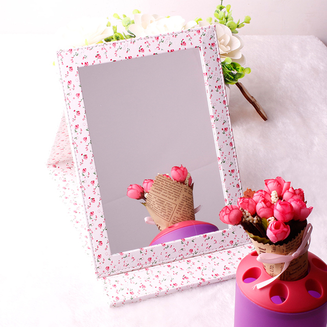 高清PU皮革台式化妆镜