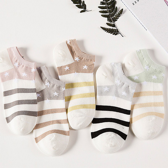 隐形浅口棉袜5双 买2组送10