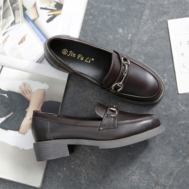 乐福鞋粗跟女鞋单鞋