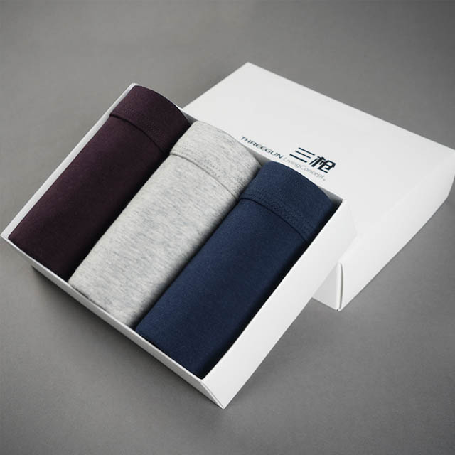 三枪男士四角内裤3条盒装