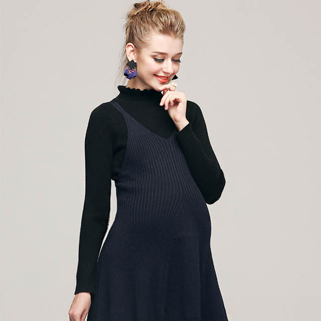 婕西孕妇装弹力毛衫