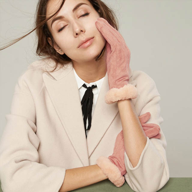 超柔加绒女士手套