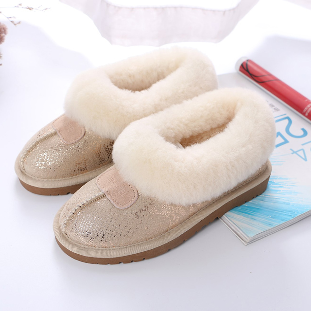 女皮毛一体冬季豆豆雪地靴