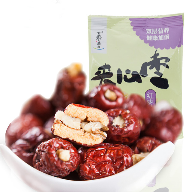 百枣纲目夹心枣红枣夹核桃仁