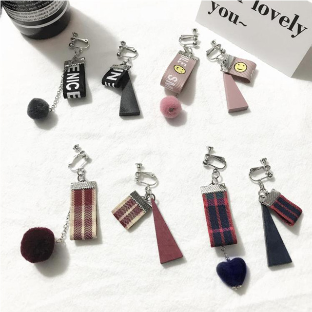 925银韩国风简约复古球耳环耳夹