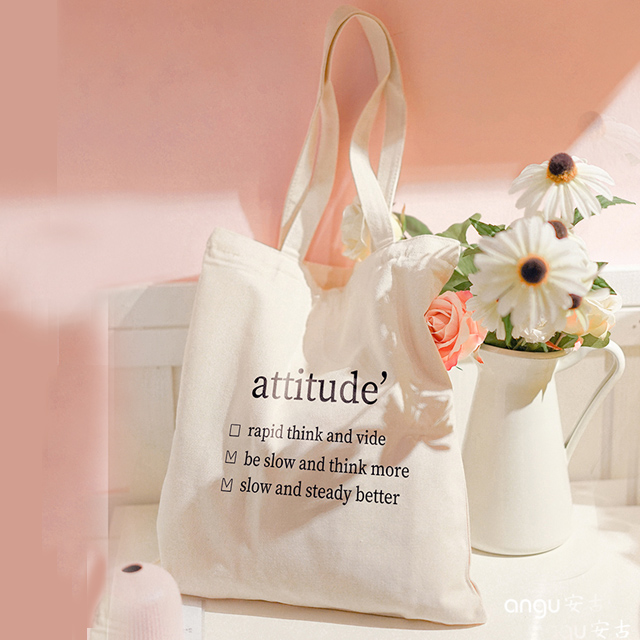 韩国小清新简约字母帆布包