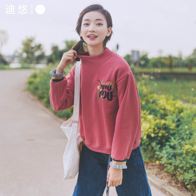 学生复古加绒卫衣