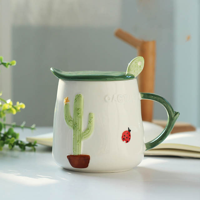 创意陶瓷马克杯带盖