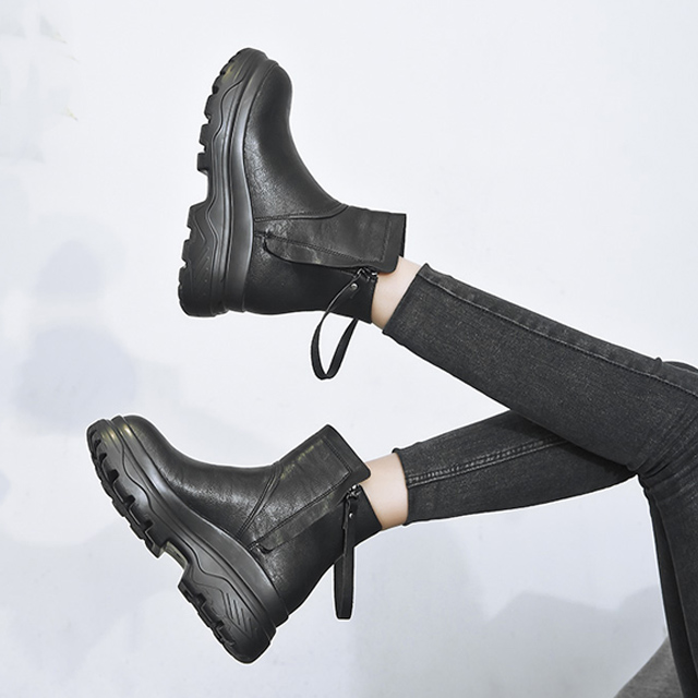 冬季韩版厚底百搭冬款加绒短靴