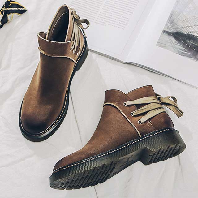 低跟厚底保暖加绒裸靴