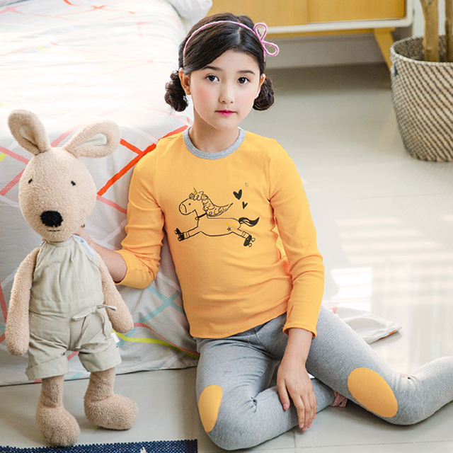 女童保暖内衣套装纯棉