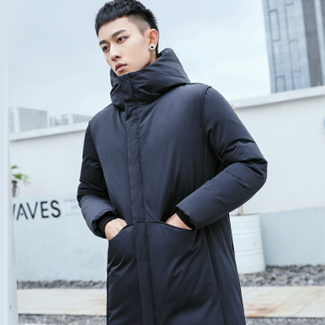 过膝长款男士羽绒服