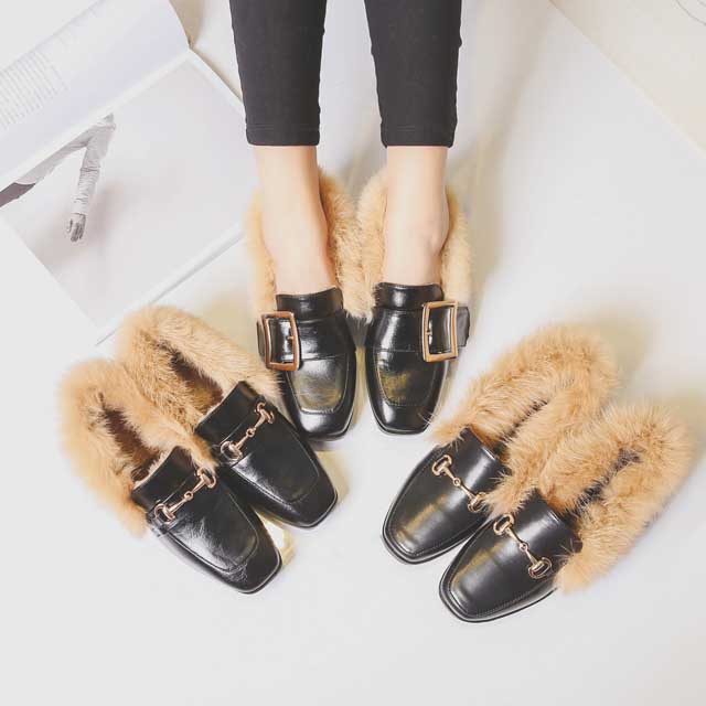 2017秋冬季新款毛毛鞋