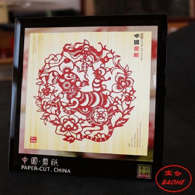 剪纸镜框窗花装饰摆件