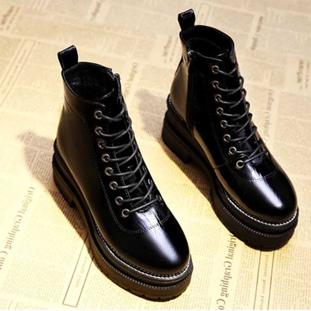 马丁靴英伦风短靴韩版百搭高跟冬季女鞋