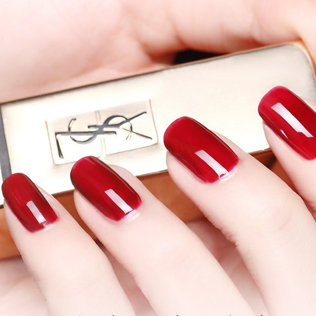 新年酒红大红指甲油胶持久可卸
