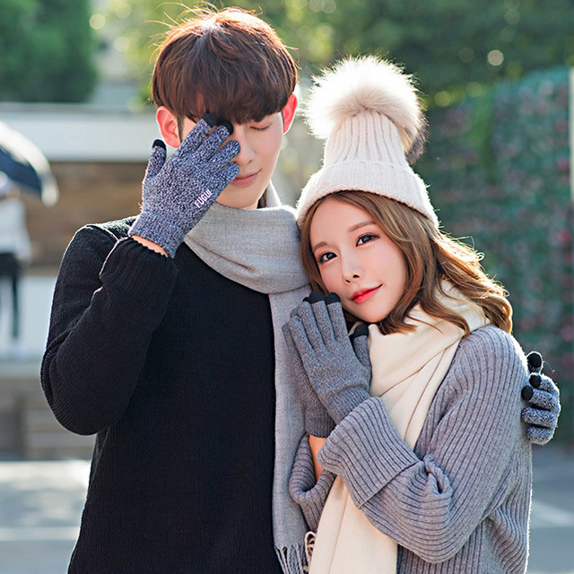 触屏手套冬季针织毛线手套