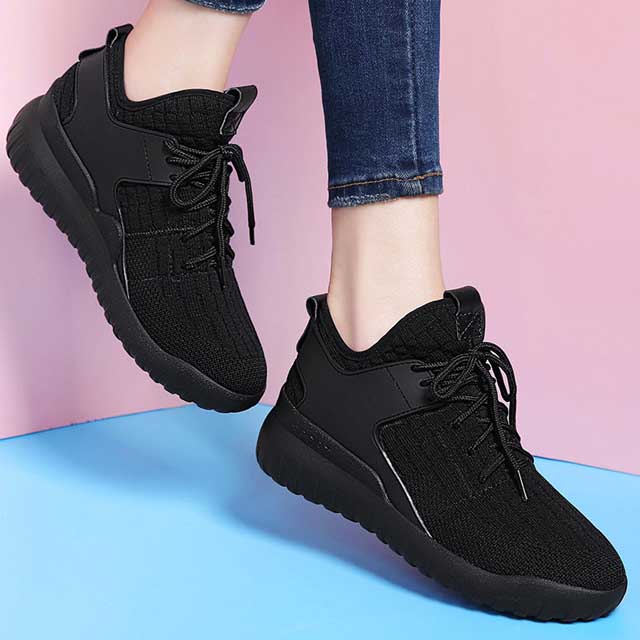 韩版百搭加绒黑色休闲鞋