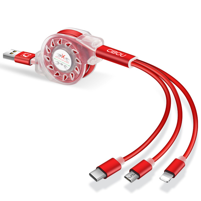 一拖三充电线器可伸缩三合一数据线