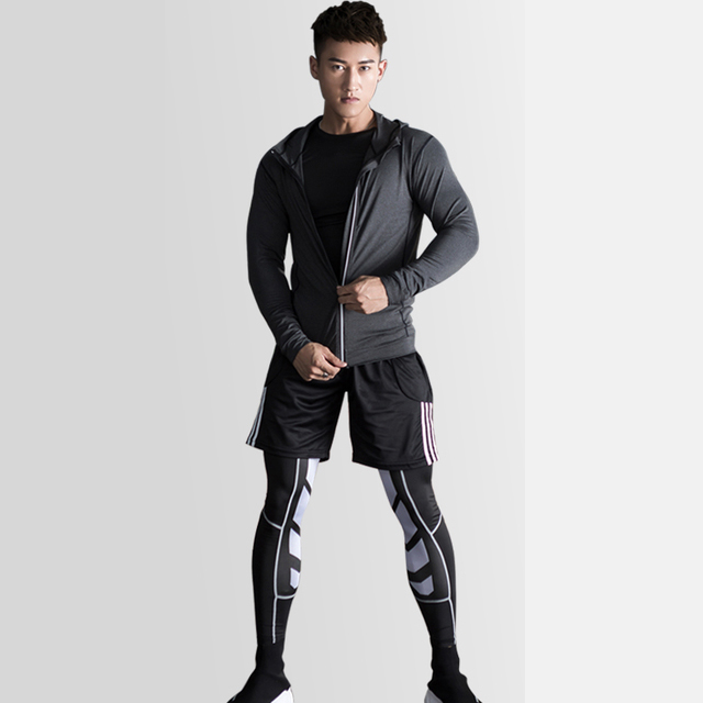 健身服套装男春训练紧身裤