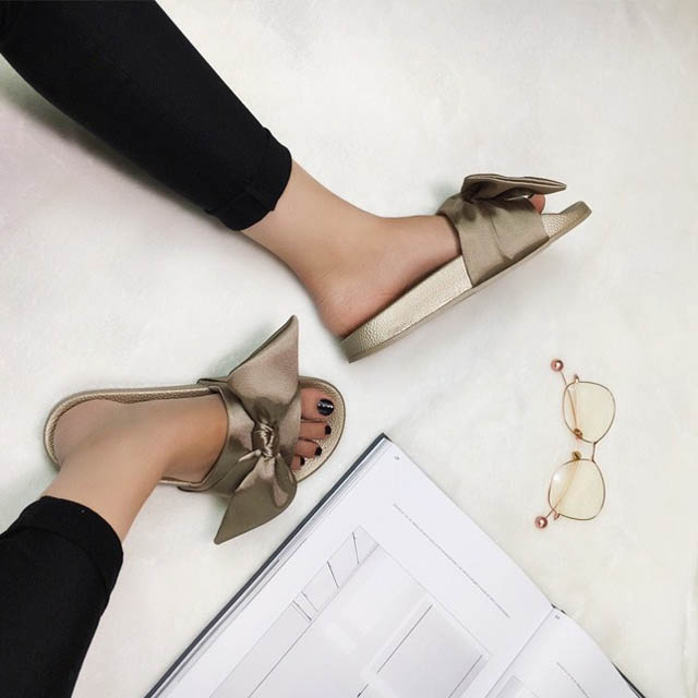 江疏影同款蝴蝶结外穿拖鞋