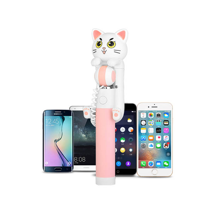 通用迷你可爱卡通自拍杆