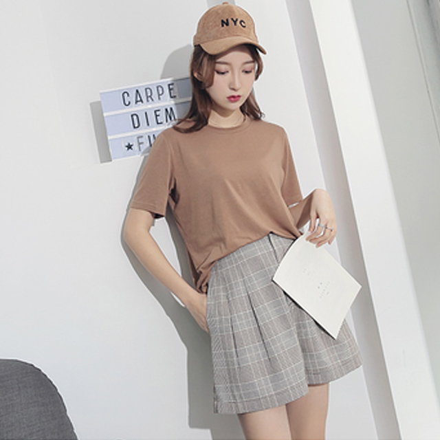 春夏ins热圆领棉质短袖T恤