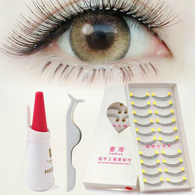日系假睫毛套装组合配胶水镊子
