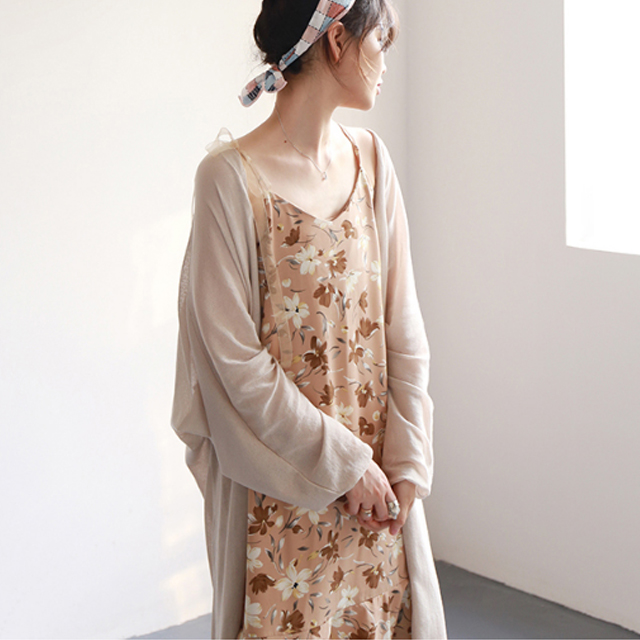 开衫女中长款薄款外套