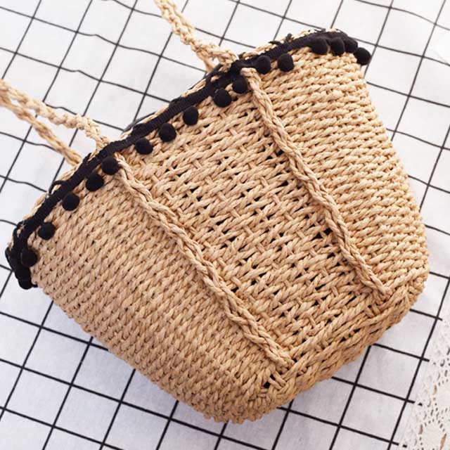 ins爆红编织草编包